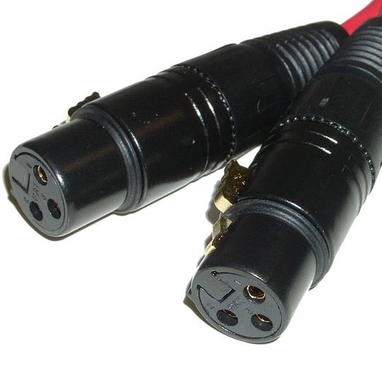 XLR 5-pins mannelijk naar 2 XLR 3-pins vrouwelijk adapter