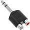 Duplicador audio estéreo TRS 1xjack 6.3mm macho a 2xRCA hembra