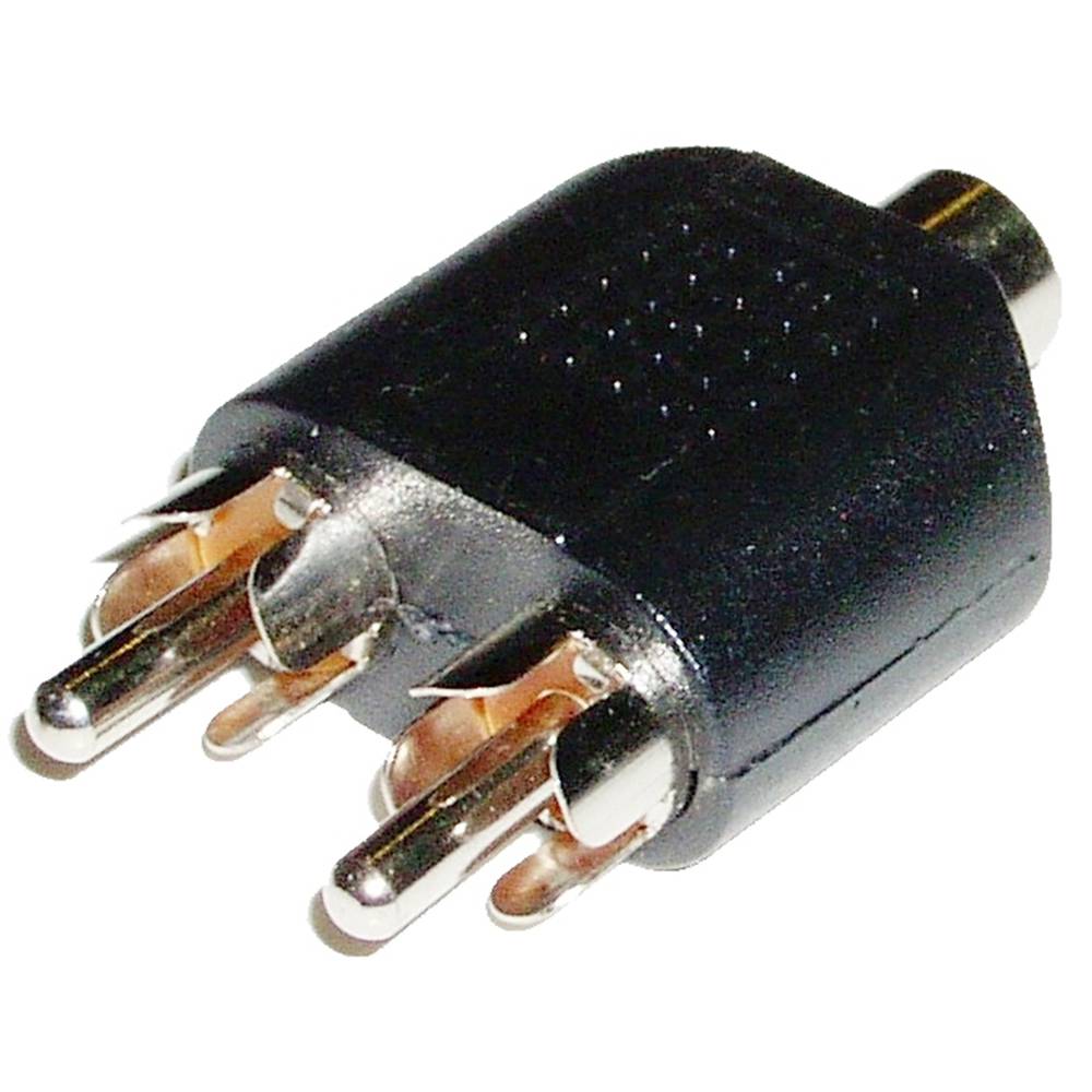 Cable adaptador de audio jack estéreo 2 RCA macho - 3.5 mm hembra de 0.20 m  en color negro