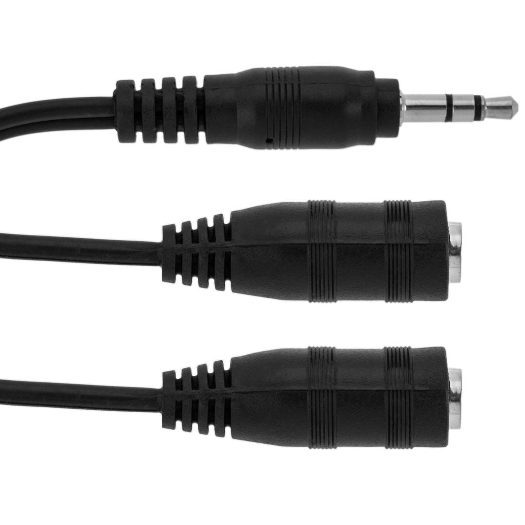 Tradineur - Cable de audio jack con doble salida - Jack 3,5 mm