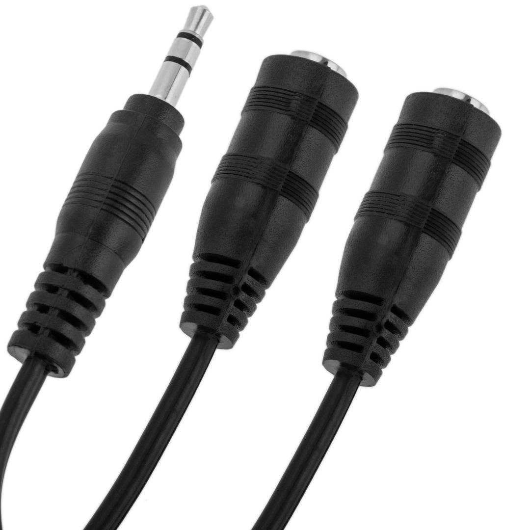 15cm Stereo 3.5mm (M) to2x RCA (F) Cable - Audio Cables and Adapters