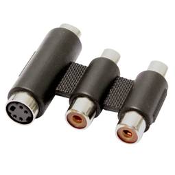 2xRCA-feminino e adaptador de conector fêmea mini-DIN-5 pinos do tipo