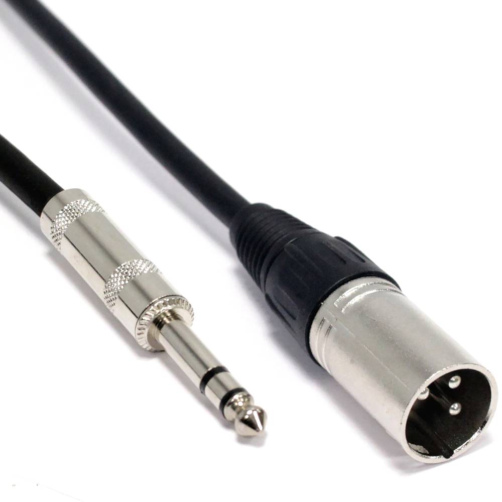 Stereo audio cable XLR 3-pin male to TRS jack 3.5mm male 3m