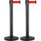 Poteau séparation 2 pièces noir avec ruban extensible de 5 m 350 x 76 x 910 mm