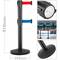 Pal separador 2 unitats negre amb cinta extensible blava i vermella de 5 m 350 x 76 x 910 mm