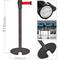 Divider post 2 units black with 2 m red extension tape 350 x 50 x 910 mm