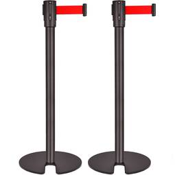 Pal separador 2 unitats negre amb cinta extensible vermella de 3 m 350 x 50 x 910 mm