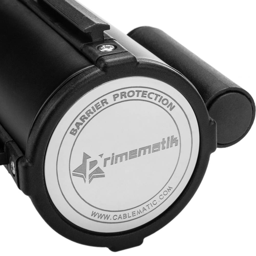 Poste separador 2 unidades negro con cinta extensible roja de 3 m 350 x 50 x 910 mm