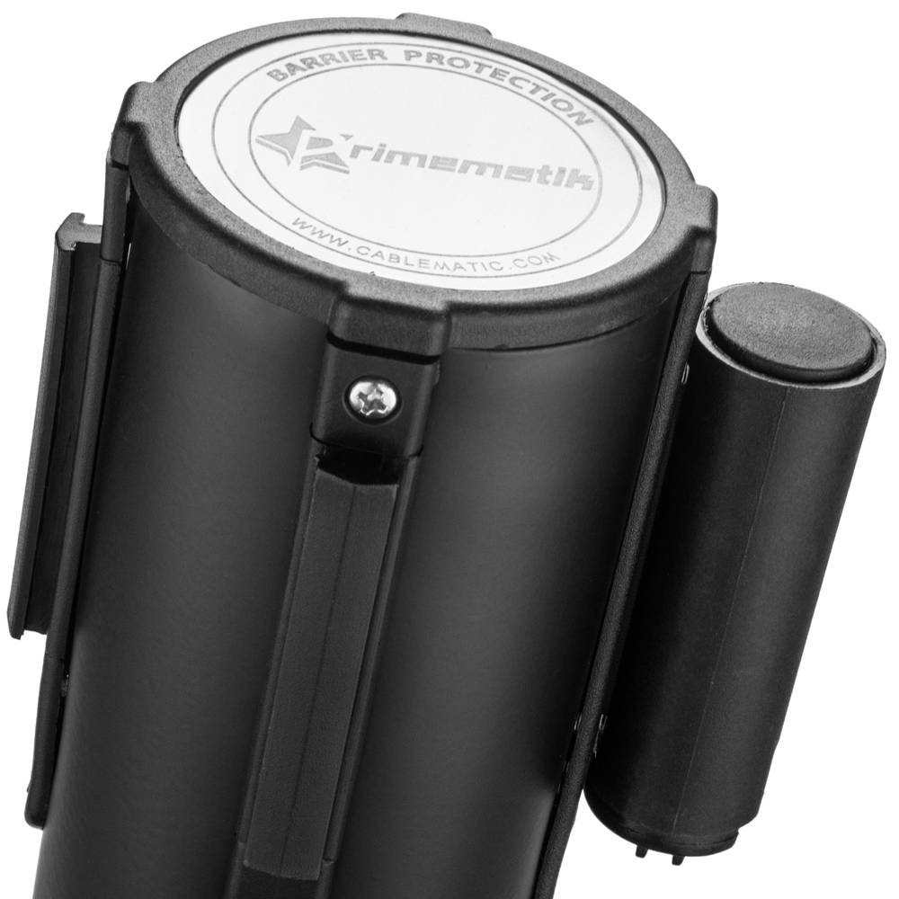 Poste separador 2 unidades negro con cinta extensible roja de 3 m 350 x 50 x 910 mm