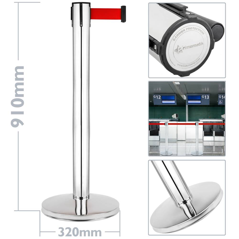 Spacer post 2 pcs stainless steel with 3m extensible tape 320 x 63 x 910 mm