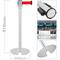 Separator post 2 units in stainless steel with red extensible tape of 3 m 350 x 50 x 910 mm