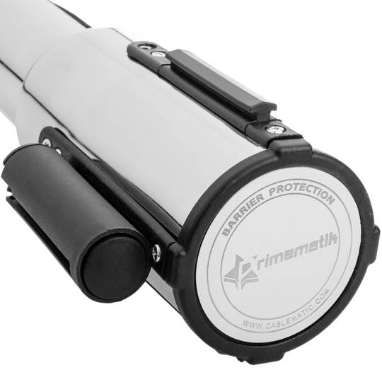 Separator post 2 units in stainless steel with red extensible tape of 3 m 350 x 50 x 910 mm