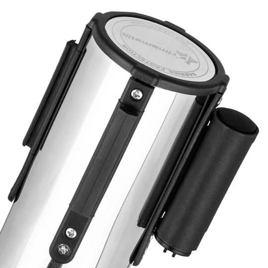 Separator post 2 units in stainless steel with red extensible tape of 3 m 350 x 50 x 910 mm