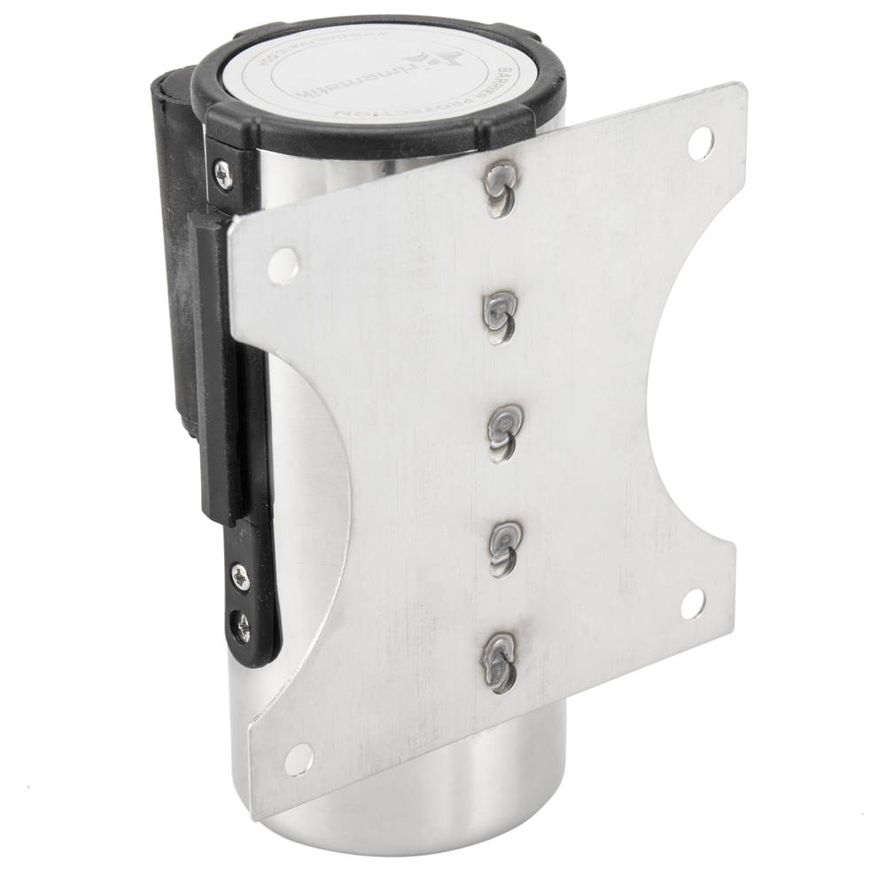 Fijación de pared en acero inoxidable con 2 m de cinta retráctil roja