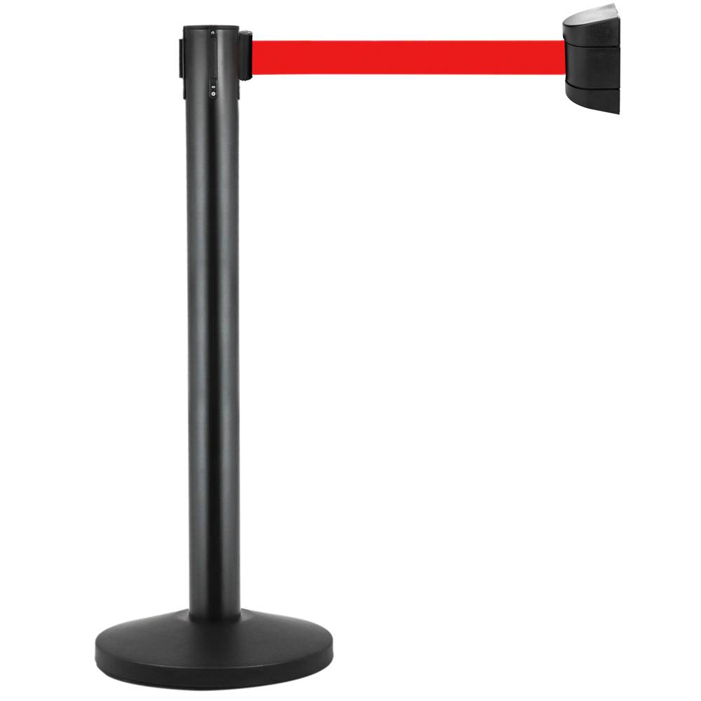 Plastikowy uchwyt ścienny z 2 m czerwoną zwijaną taśmą