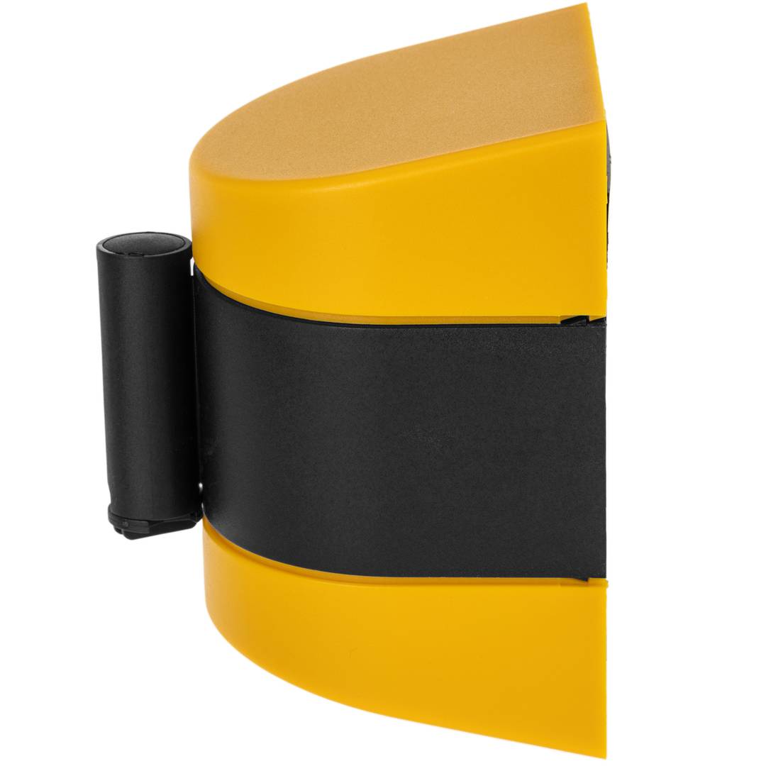 Fixation murale noir jaune avec ruban rétractable rouge 5m