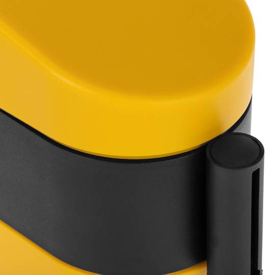 Fixation murale noir jaune avec ruban rétractable rouge 5m