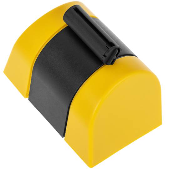 Fixation murale noir jaune avec ruban rétractable rouge 5m
