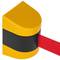 Fixation murale noir jaune avec ruban rétractable rouge 5m