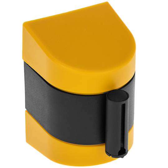 Fixation murale noir jaune avec ruban rétractable rouge 5m