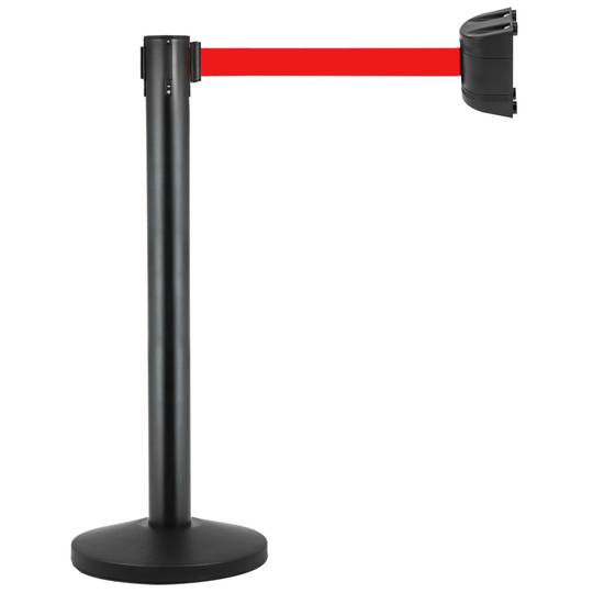 Fixation murale aimantée en plastique noir avec ruban rétractable rouge de 2 m