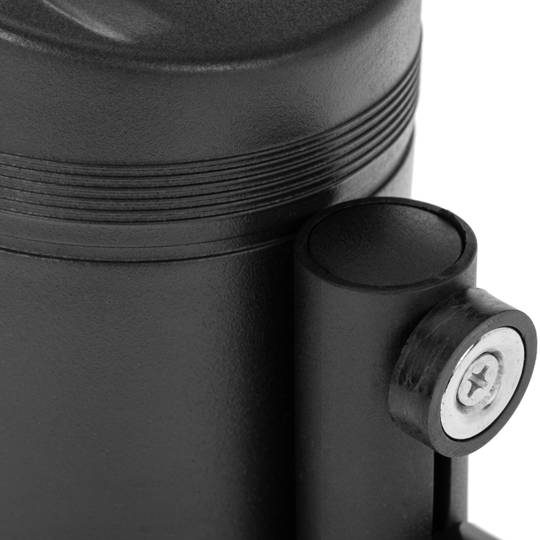 Fixation murale aimantée en plastique noir avec ruban rétractable rouge de 2 m