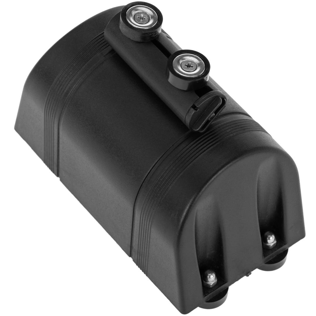 Fixation murale aimantée en plastique noir avec ruban rétractable rouge de 2 m