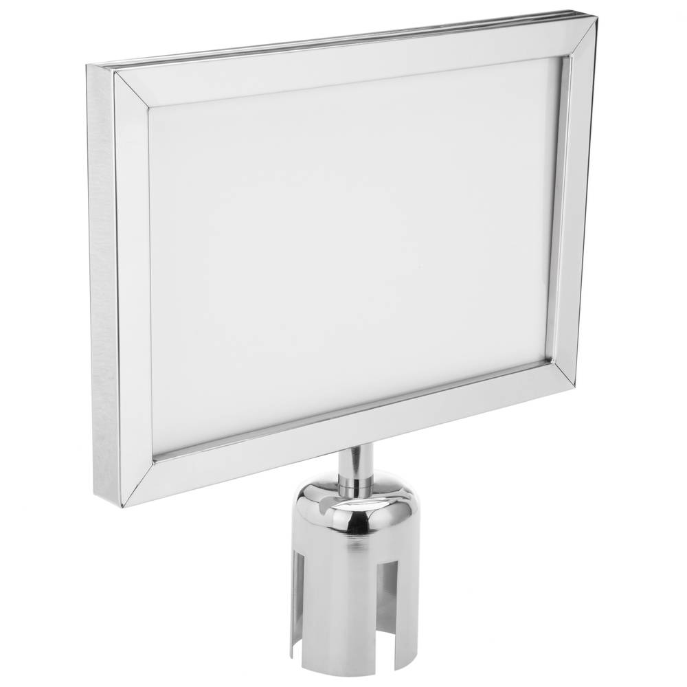 A4 silver colored poster holder for separator post