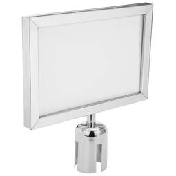 Portacarteles A4 color plata para poste separador