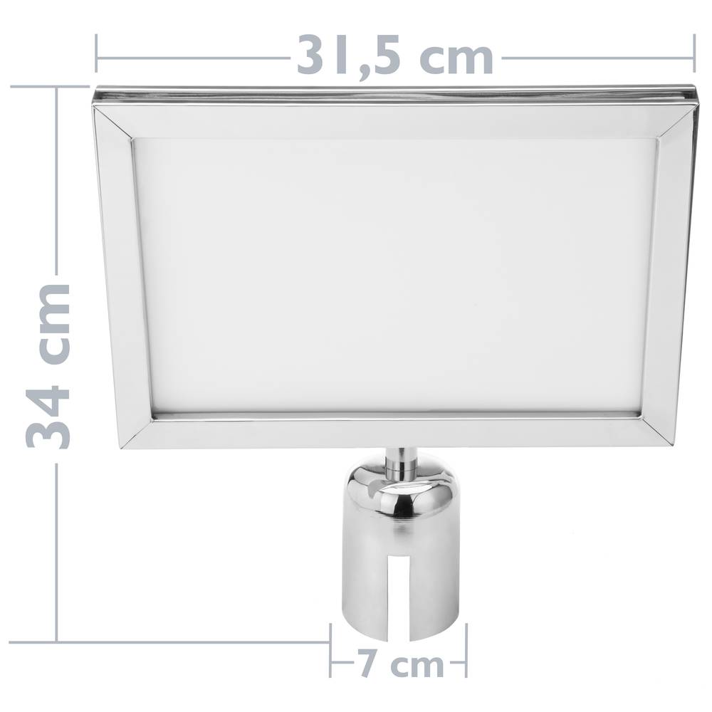 A4 silver colored poster holder for separator post