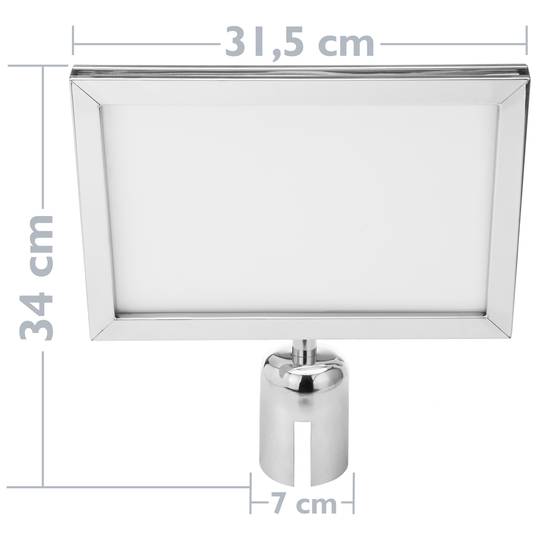 A4 silver colored poster holder for separator post