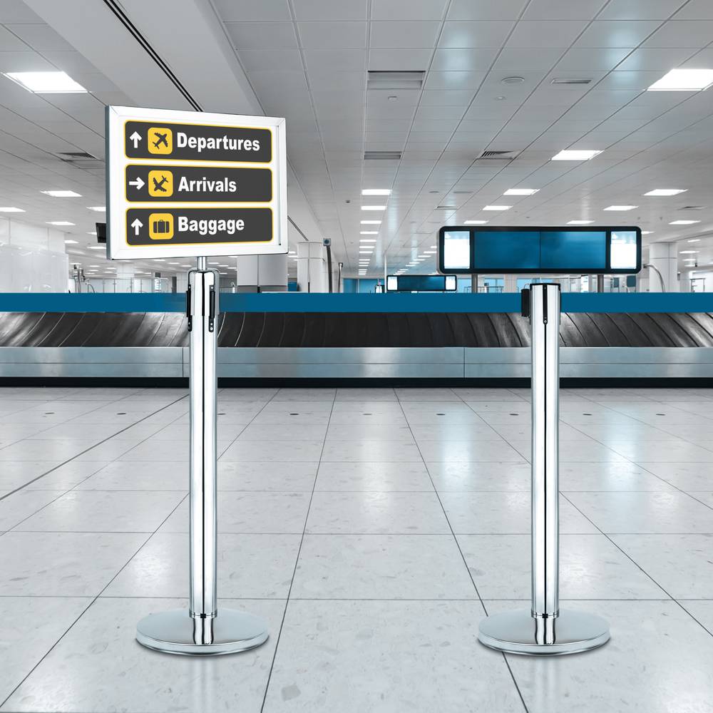 A4 silver colored poster holder for separator post