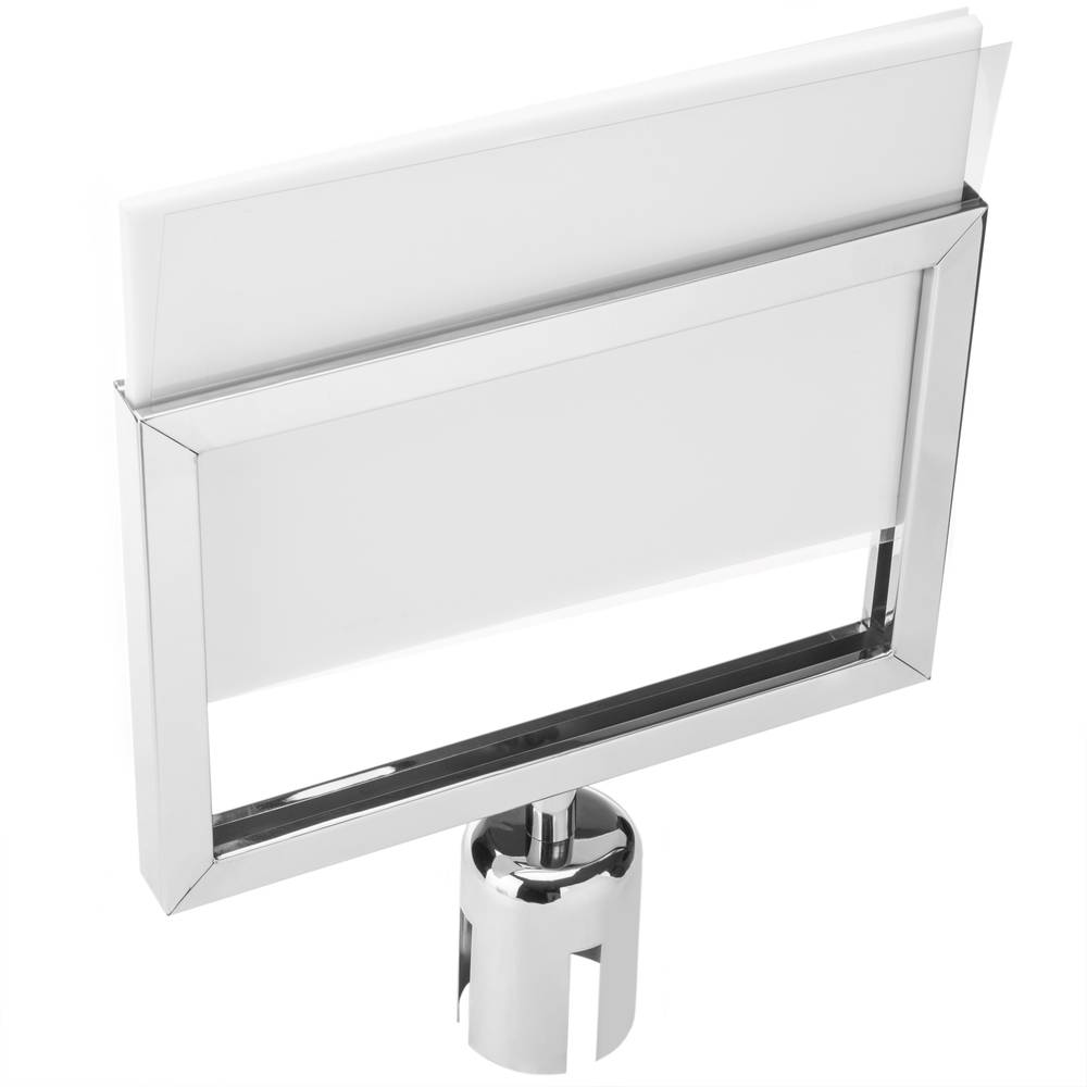 A4 silver colored poster holder for separator post