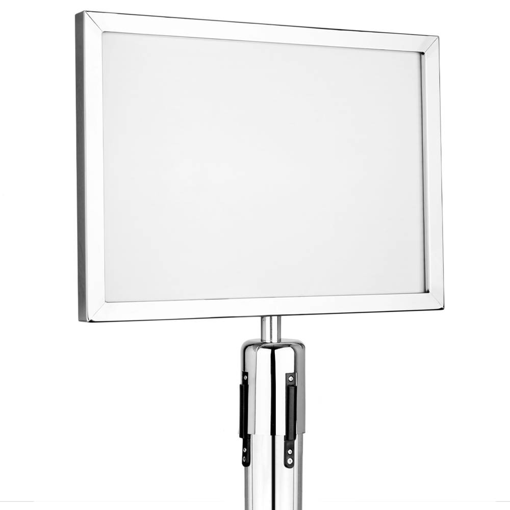 A4 silver colored poster holder for separator post