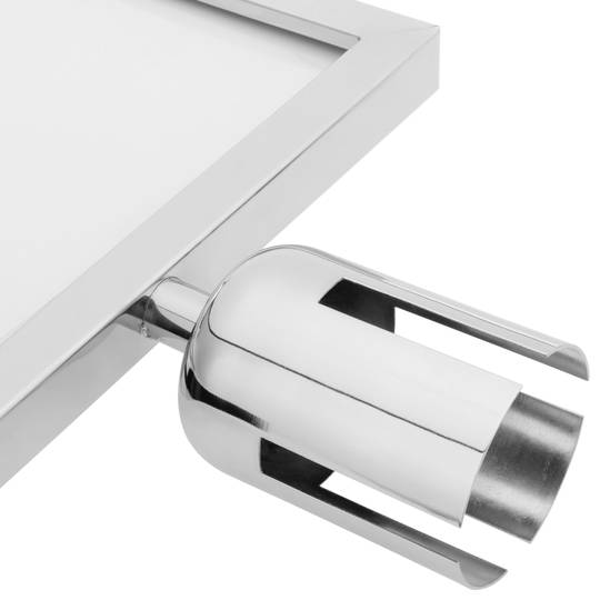 A4 silver colored poster holder for separator post