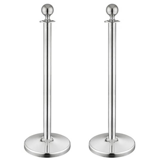 Retractable barrier cord posts for queue management 320x51x1000mm stainless 2 units