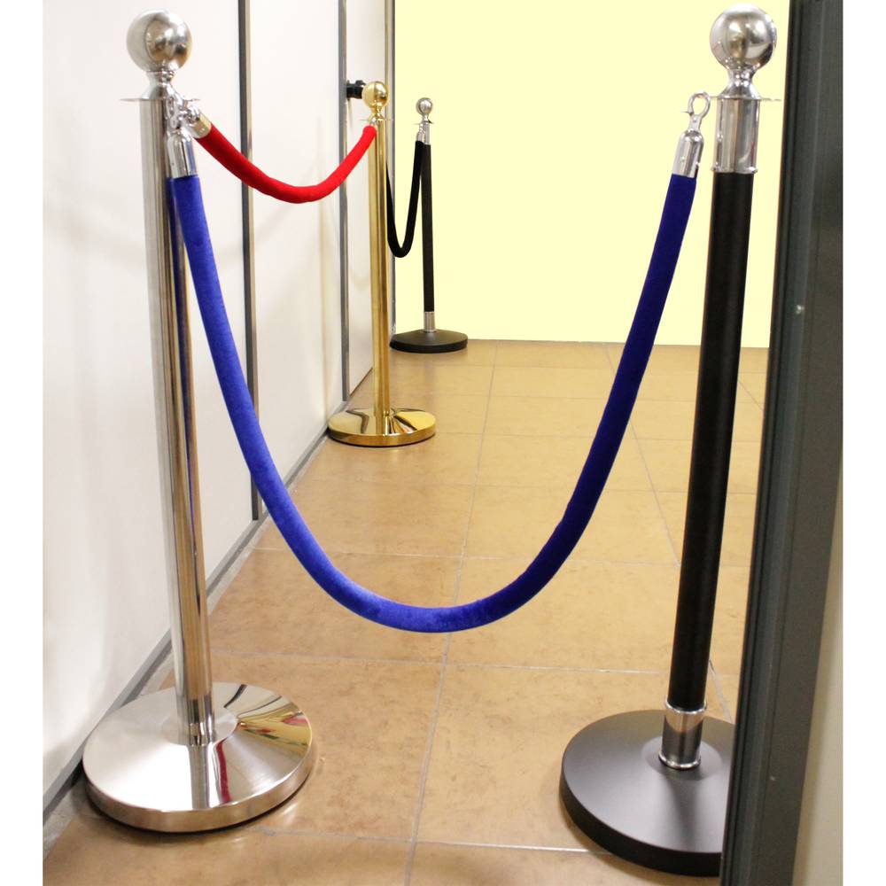 Retractable barrier cord posts for queue management 320x51x1000mm stainless 2 units