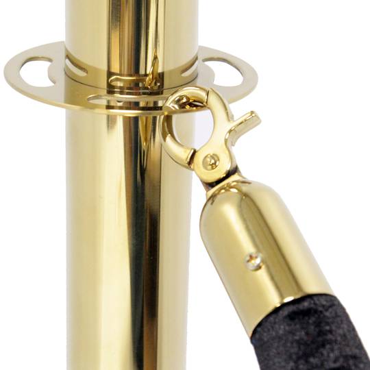 Paletti delimitazione scomparsa di cordone per gestione code 320x51x1050mm inossidabile oro 2 unità