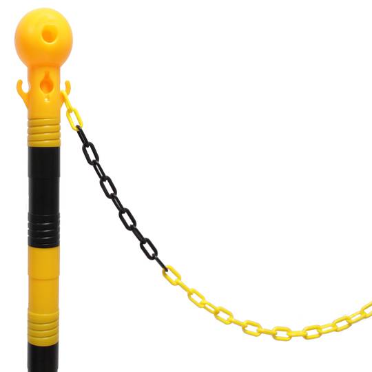 Paletti di delimitazione a catena per gestione code 320x1000 mm giallo nero