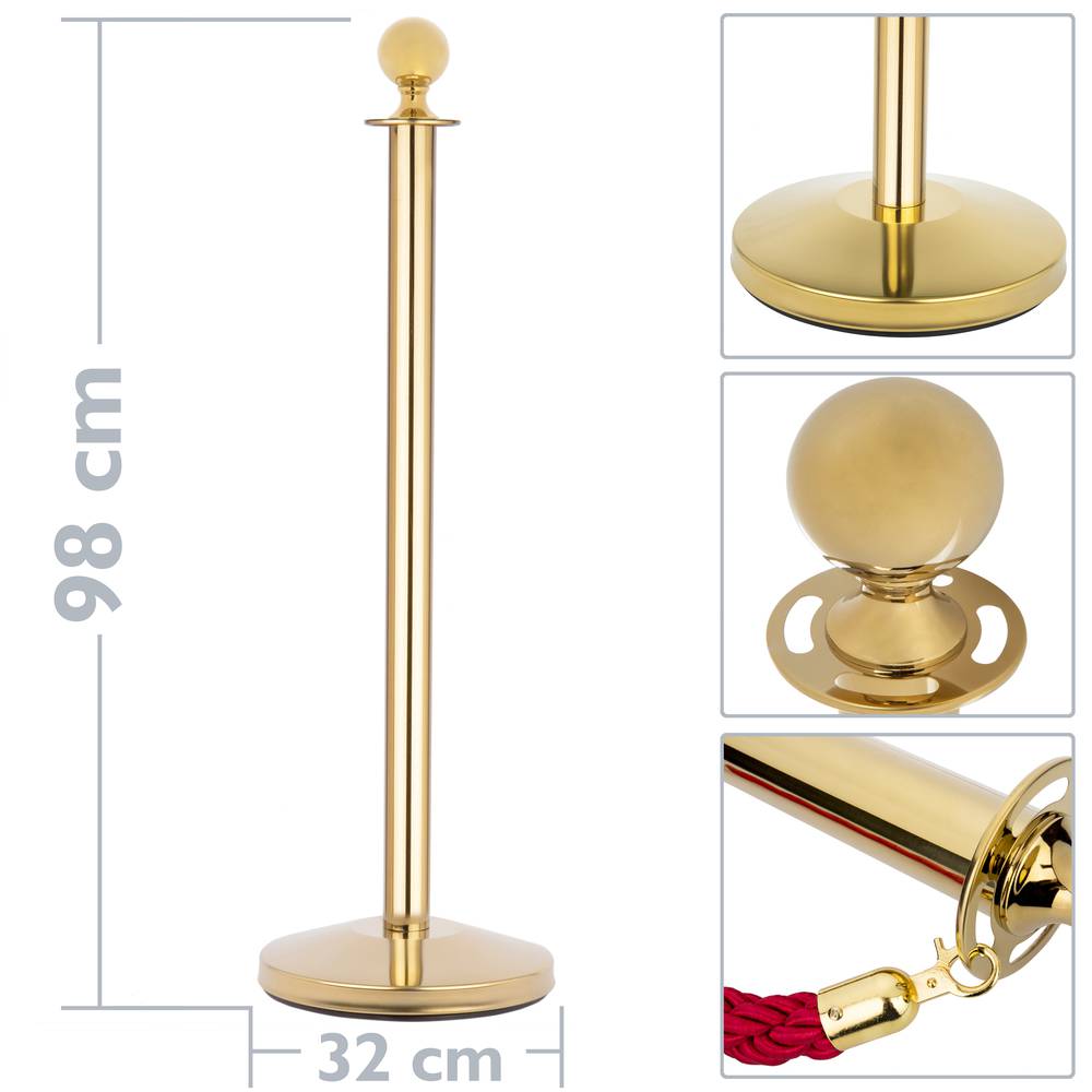 Divisorio per palo finitura circolare 2 unità oro per cavo 320 x 50 x 980 mm
