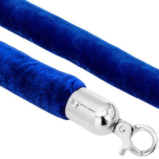 Cordó de vellut blau amb tancament platejat per pal