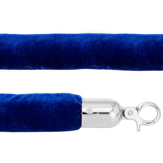 Cordó de vellut blau amb tancament platejat per pal