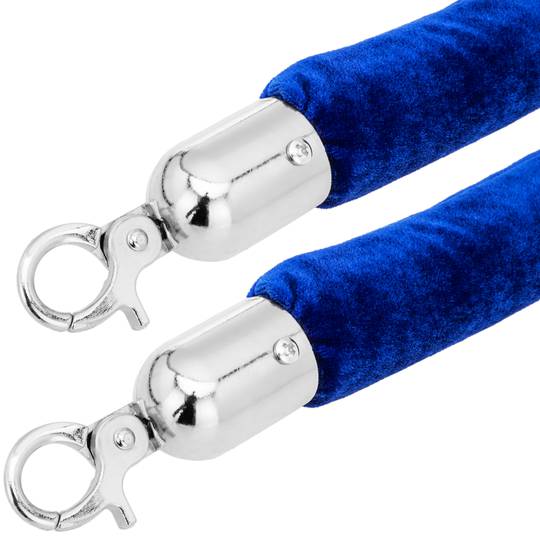 Cordó de vellut blau amb tancament platejat per pal