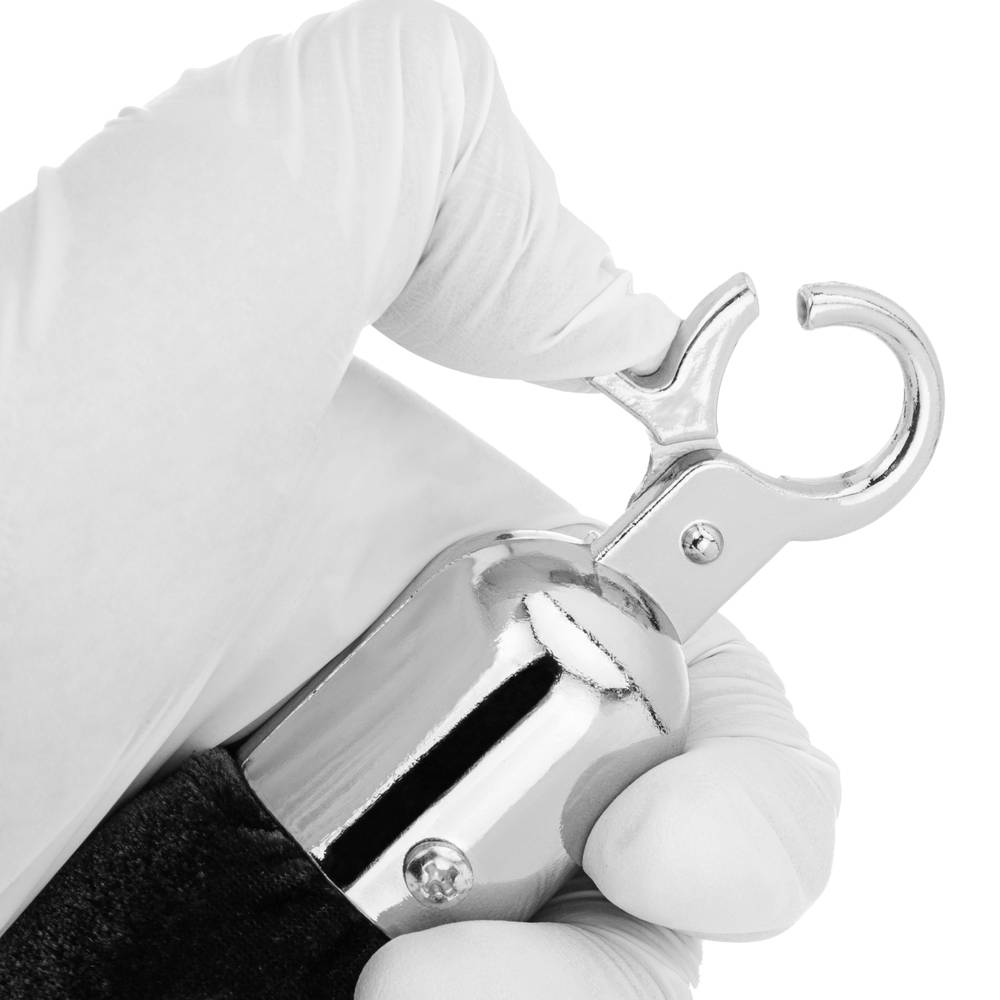 Samtschnur schwarz mit Reißverschluss silber für Stange