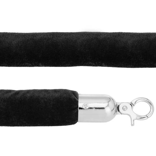 Samtschnur schwarz mit Reißverschluss silber für Stange