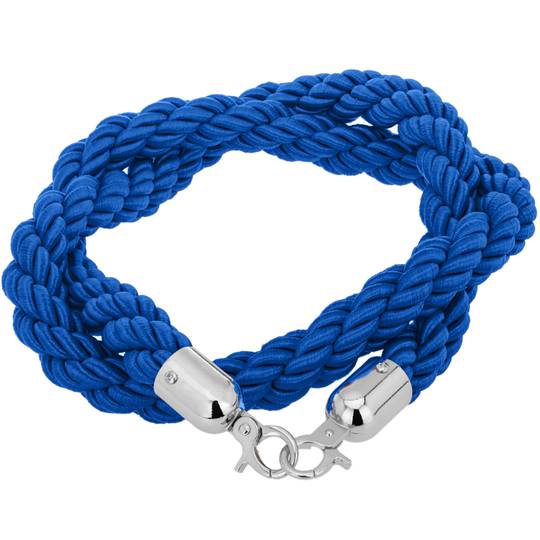 Blaue geflochtene Kordel mit silberner Schließe für Post