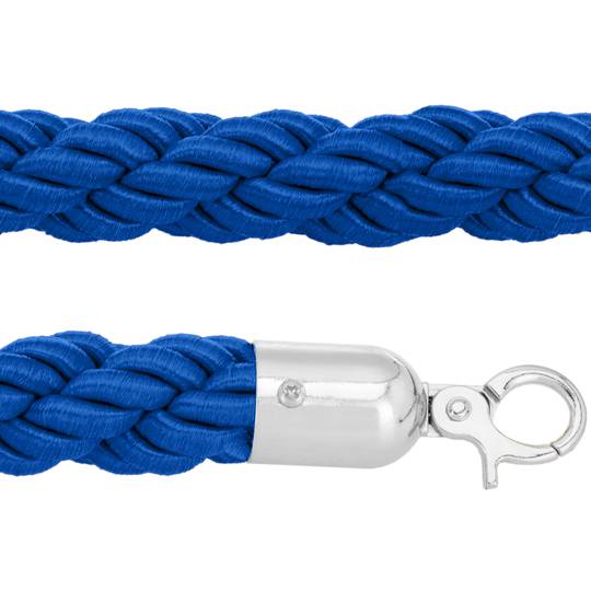 Blaue geflochtene Kordel mit silberner Schließe für Post