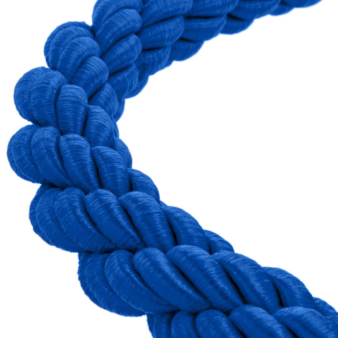 Blaue geflochtene Kordel mit silberner Schließe für Post