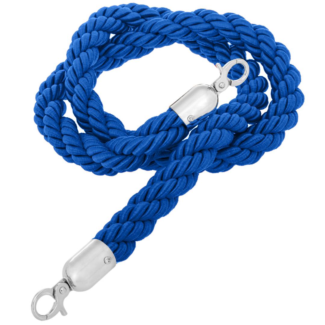 Blaue geflochtene Kordel mit silberner Schließe für Post
