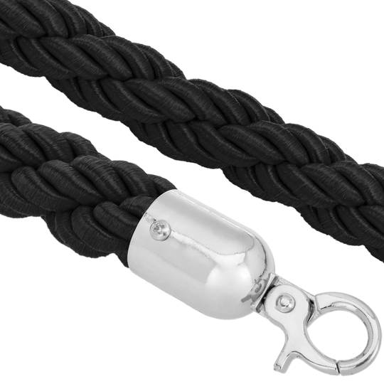 Braided cord black with zipper silver for pole